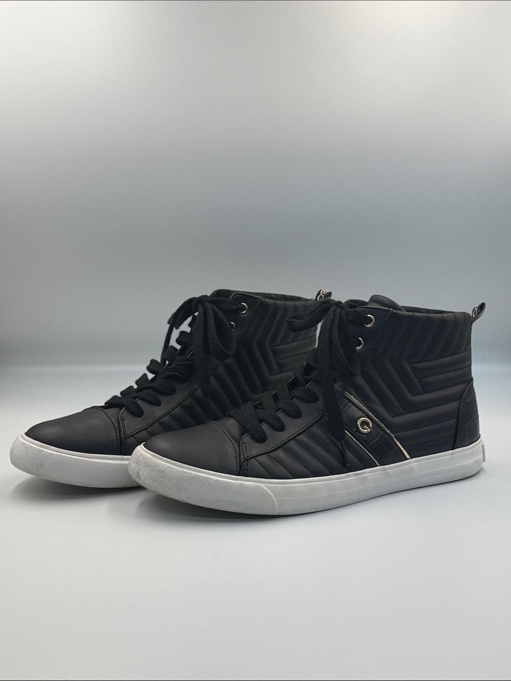 GBG Los Angeles Black Quilted High-Top Sneakers
